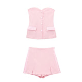 Satin Texture Spliced Tight Blouse 8881593 Fork Silk Satin Texture Spliced Skirt 2287595