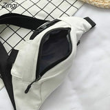 Bags Women Casual Canvas Harajuku Fanny Packs Girls Simple Fashion Handbag Hip-pop Ulzzang Money Phone Pouch Belt Bum