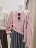 Zingj Lazy Wind Knitted Cardigan Halter Vest Two Sets Of Women Wear Korean Version Of Casual Loose-Fitting