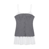 Niche Babes Fake Two Spliced Short Sling Dress Women