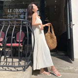 Dresses Women Loose Vacation Ankle-length Temperament Beach Style Folds Fashion Ladies Mature Casual Korean