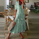 Solid Ruffles Pleated Long Party Dress Women Short Sleeve Loose Casual Dress2025 Autumn V Neck Tassel Hollow Out Dresses 211-1-Outfit