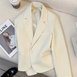 Zingj And Autumn New Fashion Small Web Celebrity Fried Street White Short Suit Jacket Female Simple All-Match Niche