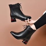 Zingj Boots 2023 Autumn And Winter New Style Red Heels Fashion Boots Round Head Lean Short Boots Two Kinds Of High-Heeled Women's