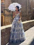 Women's Wear New Style Spring And Summer Shoulder Fashion Eugen Gauze Long Temperament Evening Dress