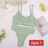 Underwear Set Women Seamless Bra Set Wireless Bra Sexy High Waisted Female Underpants Comfortable Basic Bralette