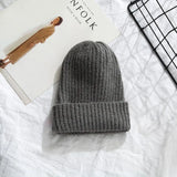 Women 2020 New Solid Knitted Warm Soft Trendy Hats Simple Korean Style Womens Wool Casual Caps Elegant All-match