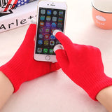 Womens Gloves Candy Various Colors Women Mittens Cold-Proof Knitted Stretch Stylish Touchscreen Trendy Fashion