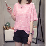 TShirt Summer Women's Casual Short-sleeved T-shirt Printing Cotton Tops Loose Plus Size Leisure Tees L