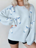 And Winter Women's Explosive Bow Bows Languid Loose Knitting