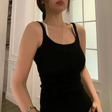 Women's Cleanfit Casual Camisole Sleeveless Tops U Neck Solid Color Slim Fit Summer Sporty Vest for Party