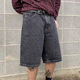 Boy Street Clothing Skateboard Vintage Denim Shorts Original Hip-Hop Cartoon Graphic Denim