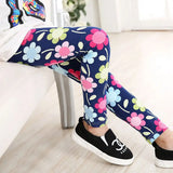 Girls Leggings Girl Autumn Clothes Pencil Pants Cotton Kids Trousers Print Flower Skinny Children Leggings For