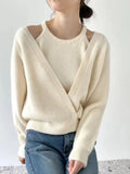 Zingj Retro Lazy Loose Knitted Cardigan Women's Autumn New Minority Foreign Style Sweater Harness Vest Two-Piece
