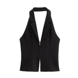 New Street Style In Summer Hangs A Collar Jacket With Bare Back 3508777