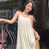Dresses Women Loose Vacation Ankle-length Temperament Beach Style Folds Fashion Ladies Mature Casual Korean