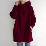 Street Polyester Fiber Zipper Hooded Long Lining