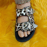 Zingj New Spring And Summer Slope Heel One-Word Round-Headed Sandals Fashion Casual Sandals