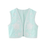 Summer Women's Wear Urban Leisure Vest Embroidered Cardigan