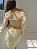 Aesthetic Crop Top Summer Women Mesh Long Sleeve T Shirt Lace Up Bandage Clothes y2k Clothes Casual Grunge