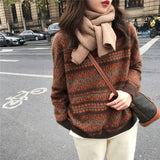 Zingj Sense Small Sweater Coat Female Autumn Winter Design Feeling Lazy Wind Retro Rhomenge Sweater Jacket