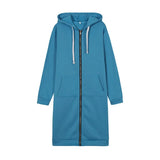 Casual Women Long Hoodies Sweatshirt Coat Zip Up Outerwears Hooded Jacket for Female Work Wear Plus Size S-5XL