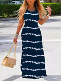 Zingj Hot Style Summer Fashion Print Round Collar Sleeveless Slim Dress Women's
