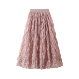 Folded Half-Dress Girl Spring 2025 New High-Rise Thin Long A-Word Large Swing Dress