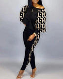 Independent Station Popular Style New Fashion Printing 2-Piece Suit Women's