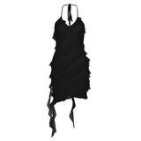 Zingj Spring / Summer 2023 Women's Pure Color Slim Fashion Hanging Neck Strap Sexy Backless Dress-Outfit