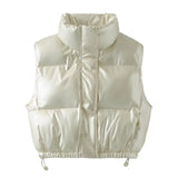 Metal Technology Fabric Fashion Down Cotton Vest In