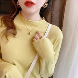 Zingj Collar Bottomed Sweater Women's Long-Sleeved Autumn And Winter Sweaters Wear Loose Knitted Blouses In Thin