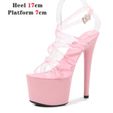 2022 New Brand Women Sandals Summer Shoes Sexy Thick High Heels Platform Dress Party Wedding Shoes Woman Pumps Stripper