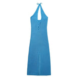Women's Explosive Fashion Sexy Holiday Wind Hanging Neck V-Neck Knitted