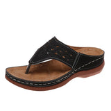 2025 New Cool Drag Thick Bottom Flip-Flops And Slippers Women Wear Hollow Beach Water Drill Cool