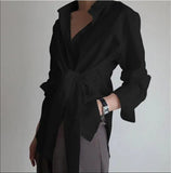 women shirt blouse long sleeve ruched solid color blouse for office ladies white blue black autumn