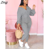 Autumn Jumpsuit Front Zipper Long Sleeve bodysuit Solid Color Long playsuit overalls for