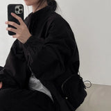Oversized Zip Up Bomber JacketOutfit
