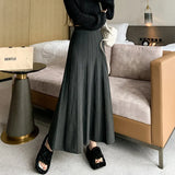Zingj Beat Thickened Modal Knitted Skirt Women's Winter Korean Version Of High-Waisted A-Shaped Skirt Wool Pendulum
