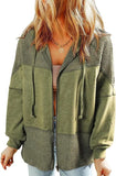 Color Hooded Jacket Woman Autumn New Retro Water Wash Long-Sleeved Topess