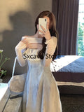 Piece Dress Set Women Casual Floral Strap Midi Dress Party Female Sweet Fairy Elegant One Piece Dress Korean 2022 Summer