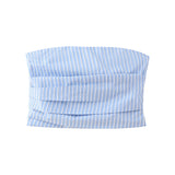 New Pleated Design Back Sweater Chest Blouse