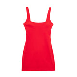 New Solid Color Slimming And Slim Short Suspender Dress
