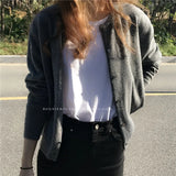 Zingj New Round-Necked Purple Sweater In Early Autumn Is Loose And Wears A Sweater
