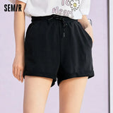 Casual Shorts Women Drawstring Elastic Waist College Style 2021 Summer New Student Sports Loose Knit