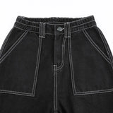 Women High Waist Pants Women Slim Denim Pocket Trouser Elastic Cargo Pant Girl Fashion Jeans Harajuku Style Pants