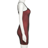 Double Layer Sexy Skinny Dress Women Sleeveless Party Bodycon 2023 Bandage Elastic Split Trend Clubwear Slim