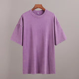 Zingj Old Short-Sleeved T-Shirts 2024 Summer Relaxation Casual Round Collar Wash Hair Short-Sleeved