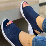 Summer New Plus-Size Fashion And Leisure Women With Thick-Soled Net