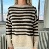 New Knitwear Women's High-End Casual Casual Lazy Style Women's Striped